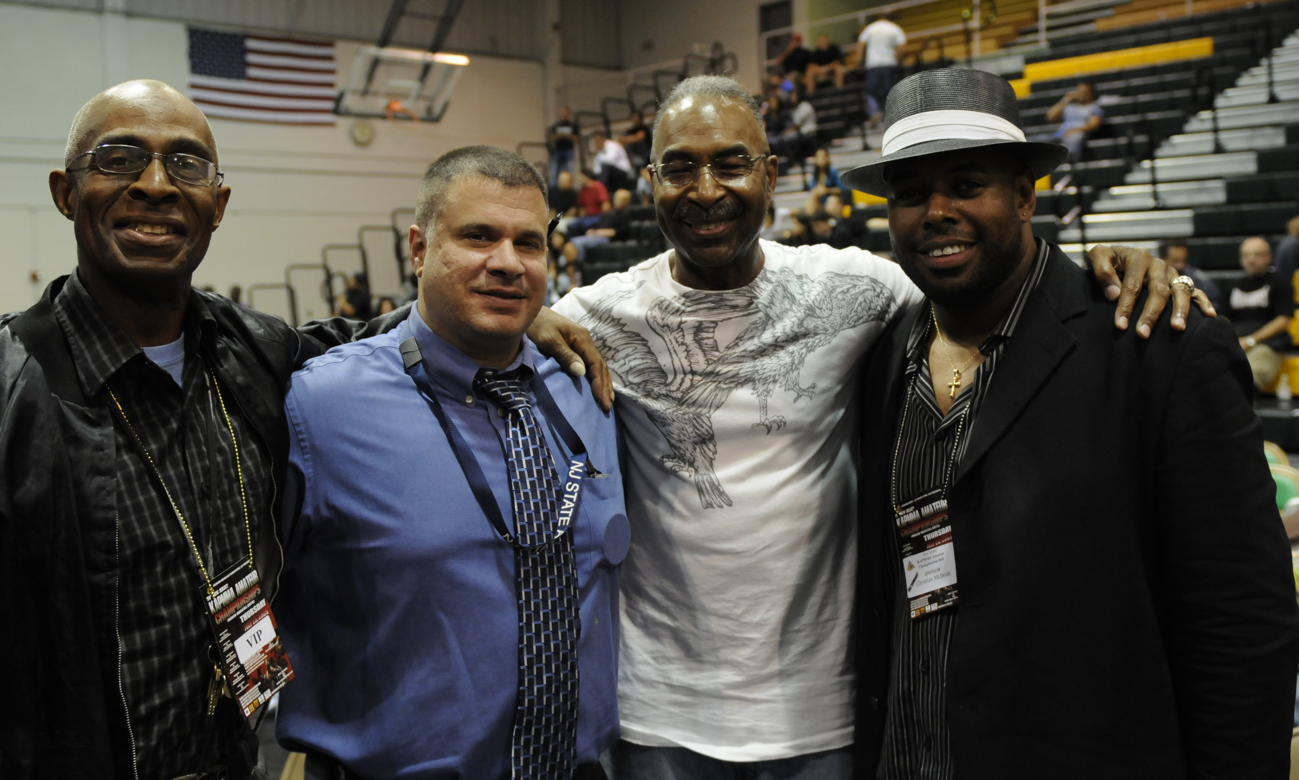 Left to right/Harvey Dock/Nick Lembo Councel for NJ MMA/Karriem ABdAllah Promoter/Christain MCBride